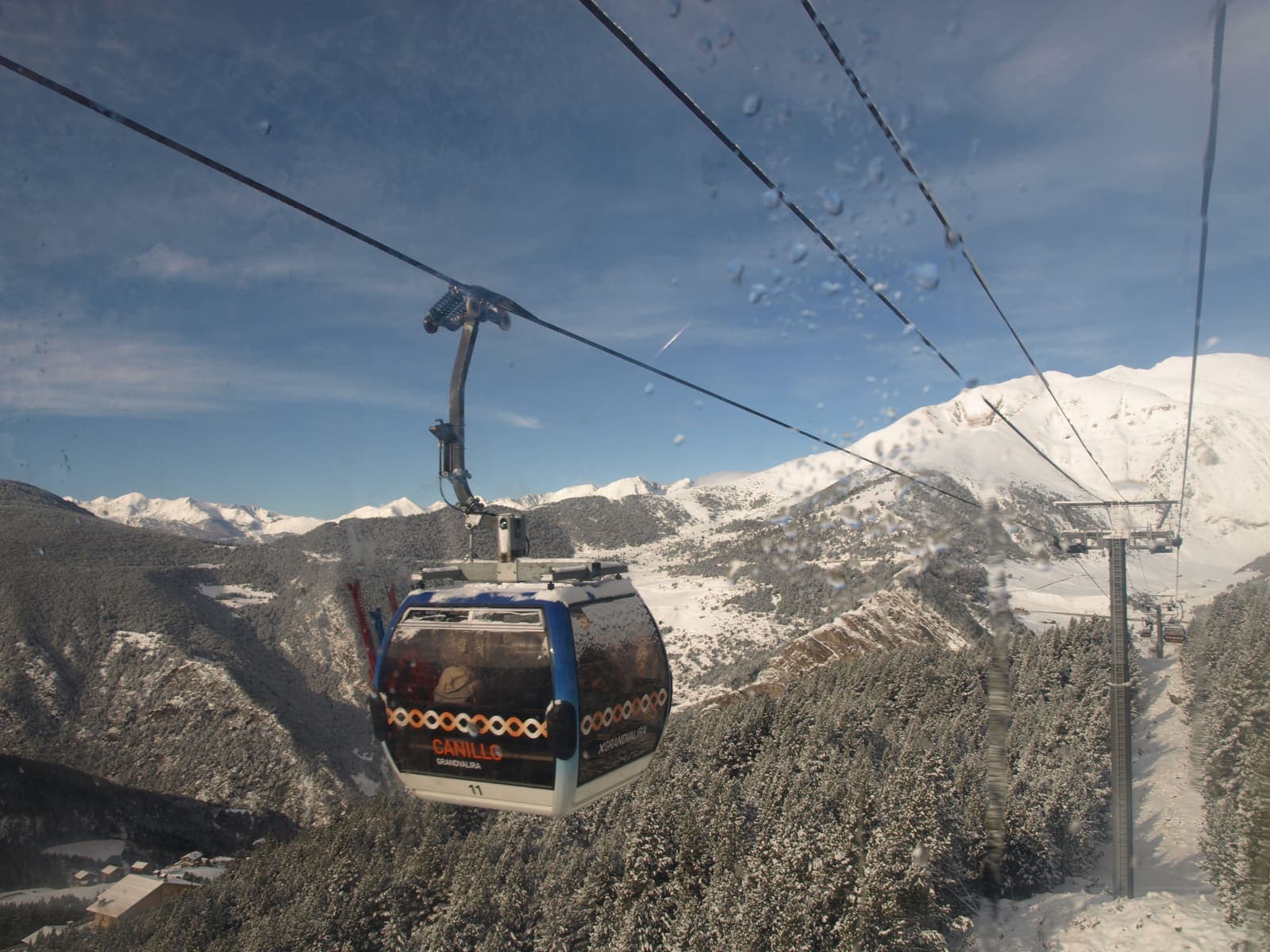 Skiers in the Canillo sector of Grandvalira