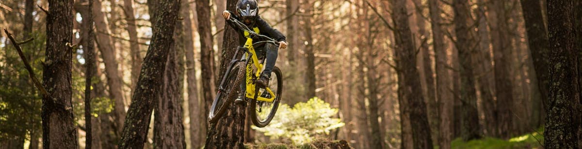 Mountain biker on the trails in Andorra