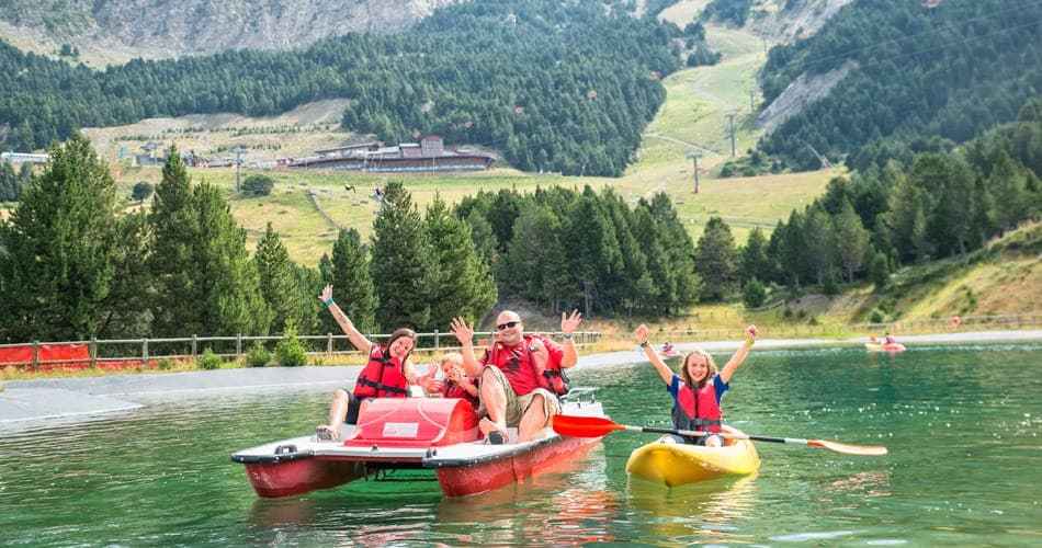 Lake boats at the Grandvalira Family Park in Canillo