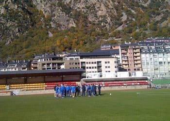 Iceland football team warming up
