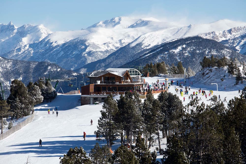 Snowy mountains in Pal, Andorra