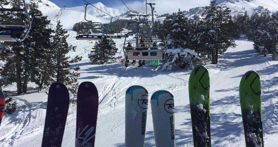 Skis on a chairlift