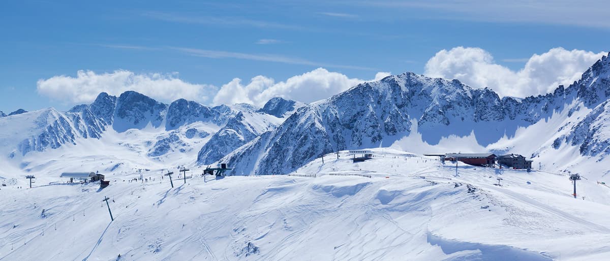 Snowy mountains of Grandvalira Soldeu