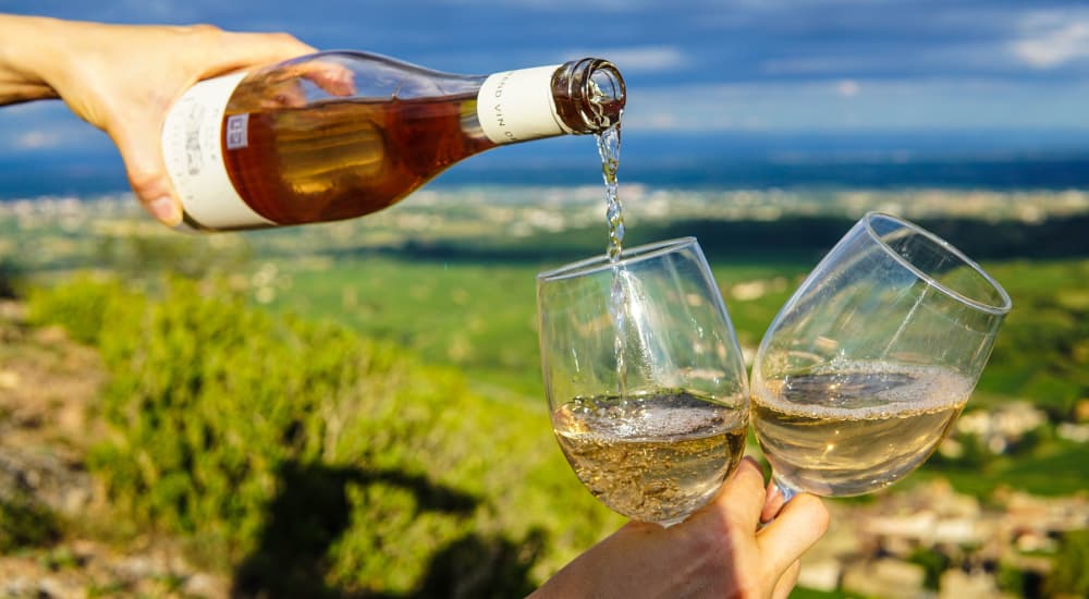 wine being poured
