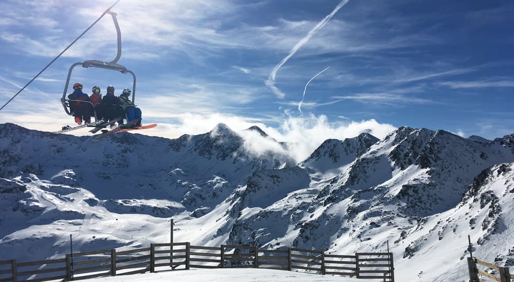 Skiers-on-a-lift