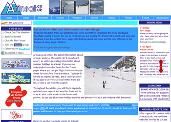 Screen view of 2010 website