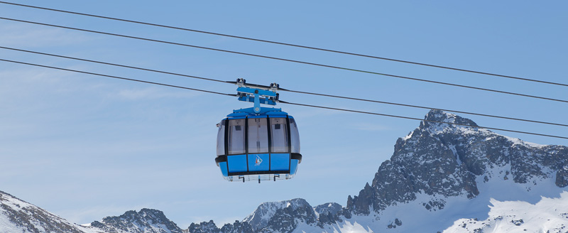 Funicamp cablecar ski lift in Encamp, Andorra