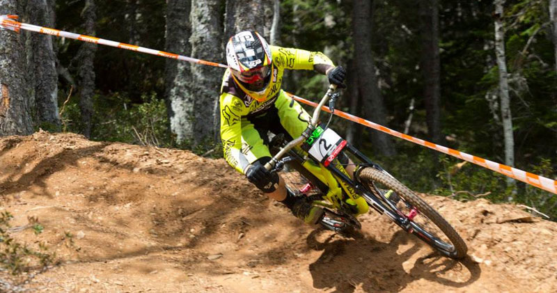 Mountain bike racer at the Vallnord Bike Park