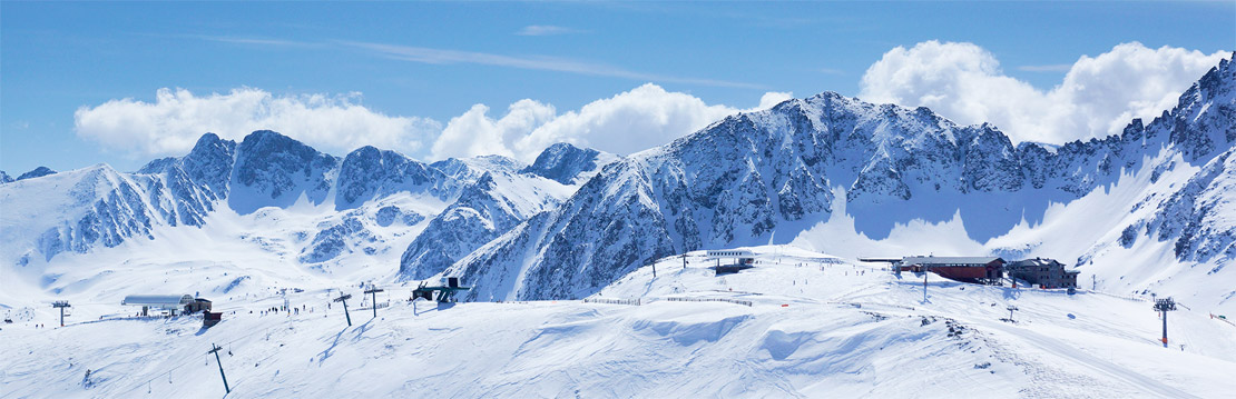Snowy mountain landscape in Grandvalira